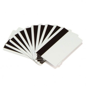 Cartão premium Zebra PVC branco com faixa magnética