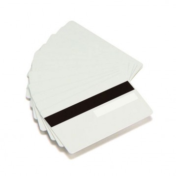 Cartão Zebra PVC branco com inserção de assinatura e faixa magnética
