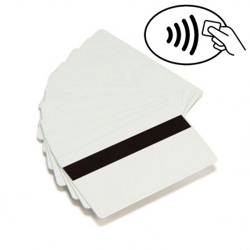 Cartão Zebra PVC branco UHF, RFID com faixa magnética