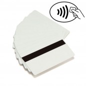Cartão Zebra PVC branco UHF, RFID com banda magnética